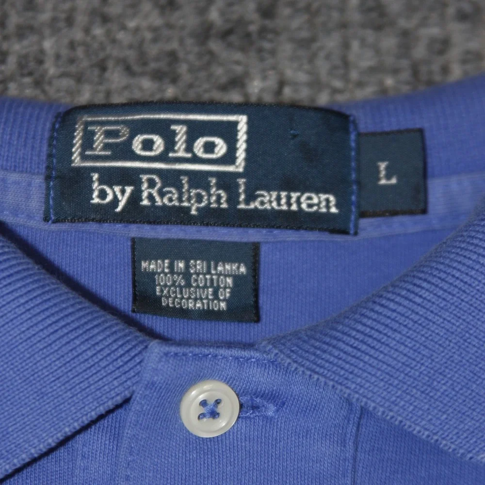 Polo Ralph Lauren Polo Shirt Mens L Blue Cotton‎ Short Sleeve Preppy Classic